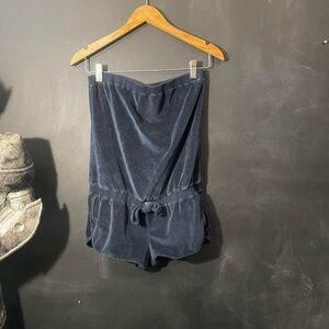 Marc by Marc Jacobs slate grey velour strapless romper